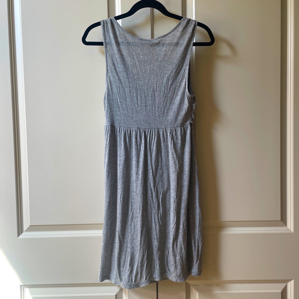 Sleeveless gray cotton dress - Picture 2 of 5